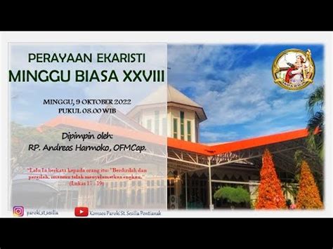 Perayaan Ekaristi Hari Minggu Biasa Xxviii Oktober Pukul