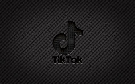 4k Free Download Tiktok Carbon Logo Grunge Art Carbon Background Creative Tiktok Black