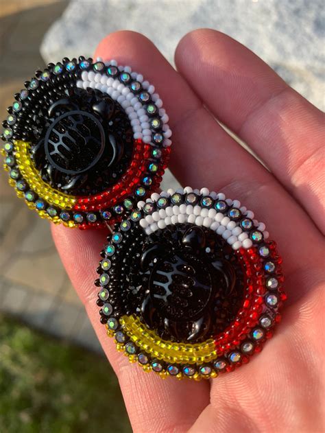 Native American Beaded Turtle Earrings Etsy