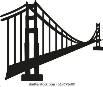 Silhouette Golden Gate Bridge Stock Vector (Royalty Free) 517693609 ...