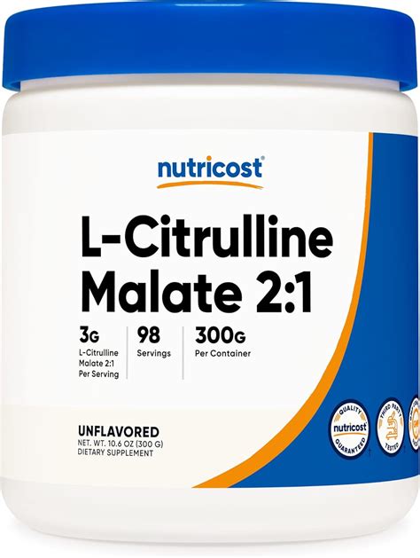 Amazon Nutricost L Citrulline Malate 2 1 Powder 300 Grams