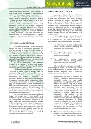 An Analytical Framework For Miles And Snow Typology And Dynamic