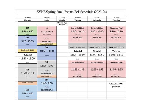 Spring Finals Schedule 2024 Scotts Valley High School