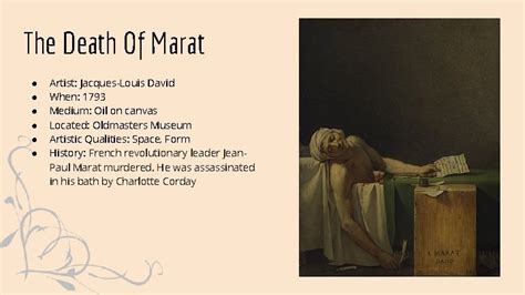 Neoclassical 1750 1850 The Death Of Marat Artist