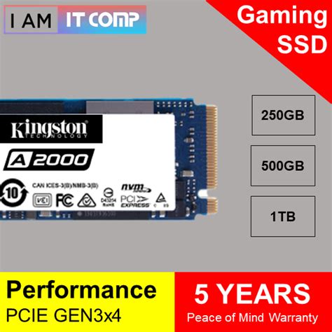 Kingston A2000 Nvme Pcie Gen 3 0x4 Internal Solid State Drive 250gb 500gb 1tb M 2 2280 Ssd