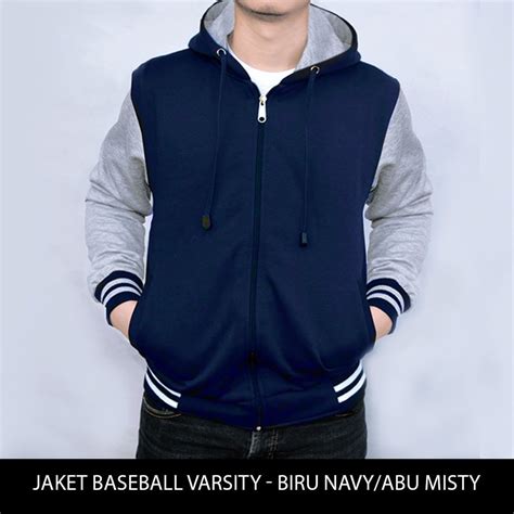 Jual Jaket Hoodie Varsity Zipper Raglan Polos Unisex Pria And Wanita