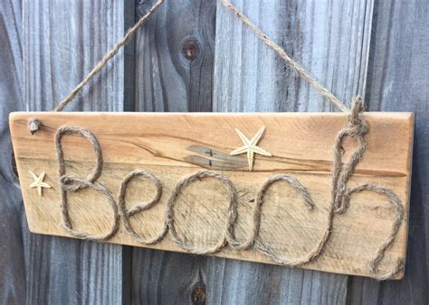 Beach rope signs Beach bathroom wall decor Beach sign with