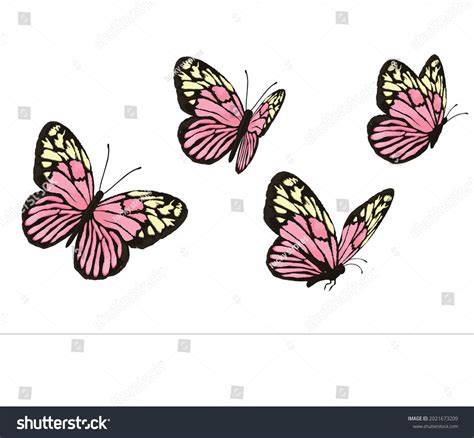 Pink Butterfly Vector Art Design Hand Stock Vector Royalty Free