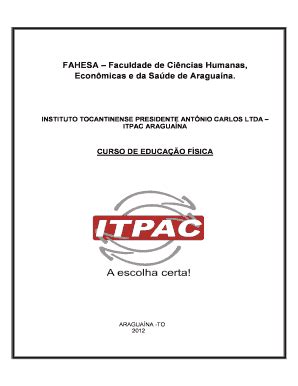 Fillable Online Itpac Fahesa Faculdade De Ci Ncias Humanas Econ Micas