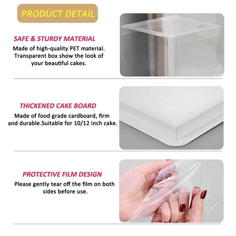 Geelyda Clear Tall Cake Box Pcs X X Transparent Cake Box