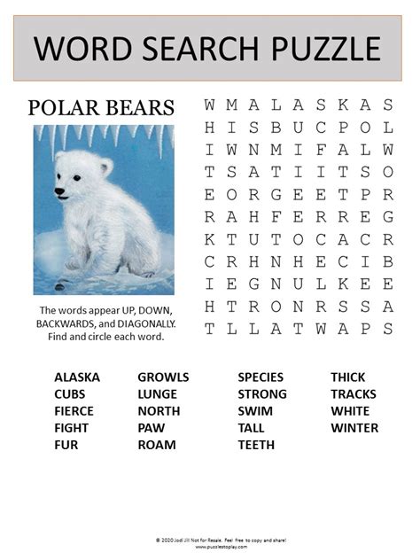 Polar Bear Polar Bear Printables Printable Word Searches | Hot Sex Picture