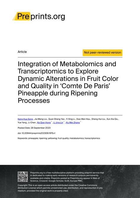 Pdf Integration Of Metabolomics And Transcriptomics To Explore