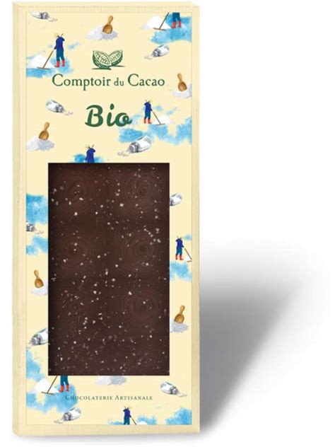 Tablette Gourmande Noir Fleur De Sel BIO Comptoir Cacao 90 G La