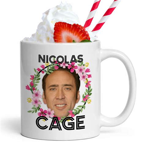 Kubek Ceramiczny Z Nicolas Cage Mieszne Ml Stylecouture Bia Y