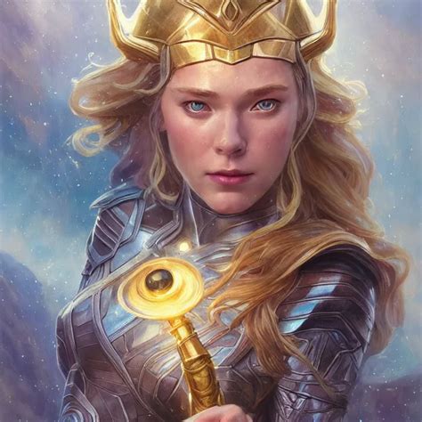 Beautiful Female Thor With Sparkling Eyes Summoning Stable Diffusion