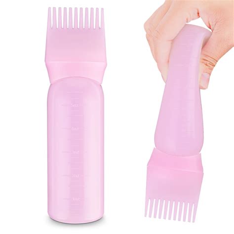 Comnico 6oz Root Comb Applicator Bottle Portable Hair Dye Brush Cap