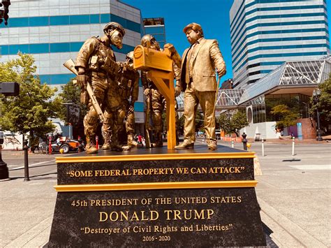 Living Statues Mock Donald Trump’s Scandals