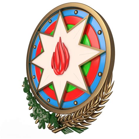 Coat Of Arms Of Azerbaijan Colored 3d Model By Khaganfx