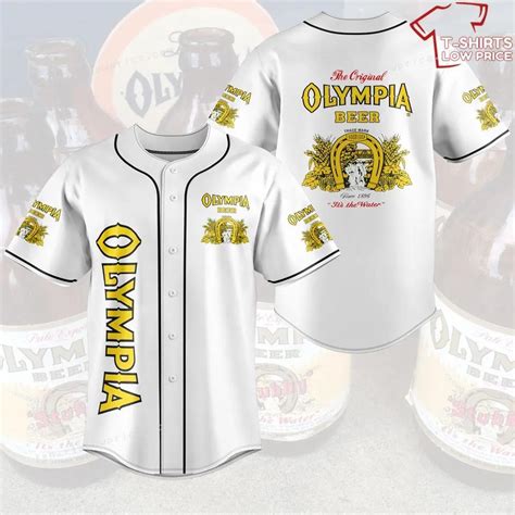 Olympia Beer White Baseball Jersey T Shirts Low Price