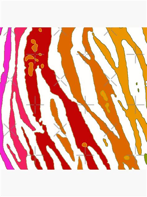 Vertical Pink Red And Orange Tiger Stripes Sticker For Sale By