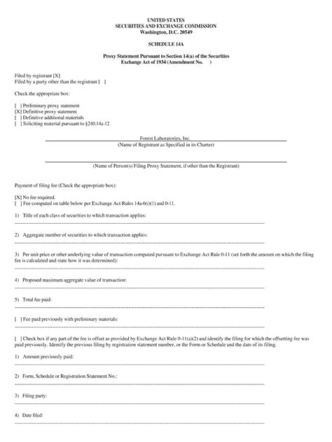 Fillable Online Filed By Registrant X Filed By A Party Other Than The