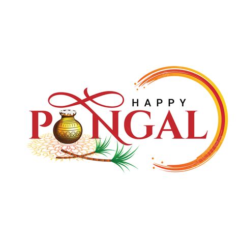 Happy Pongal Greeting With Typography Arts And Pot Illustration Happy