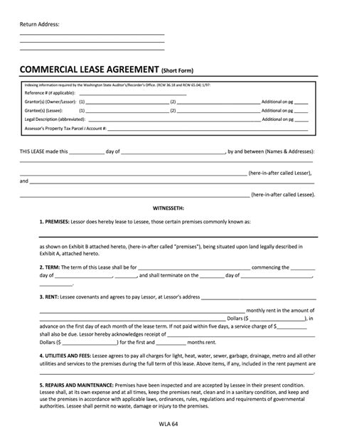 Commercial Lease Short Form Fill Online Printable Fillable Blank Pdffiller