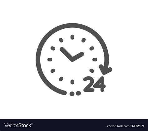 24 Hours Time Icon Clock Sign Watch Royalty Free Vector