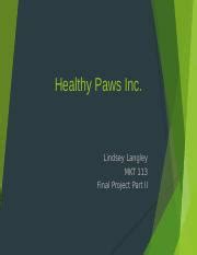 Mkt Fp Part Ii Final Submission Ppt Healthy Paws Inc Lindsey