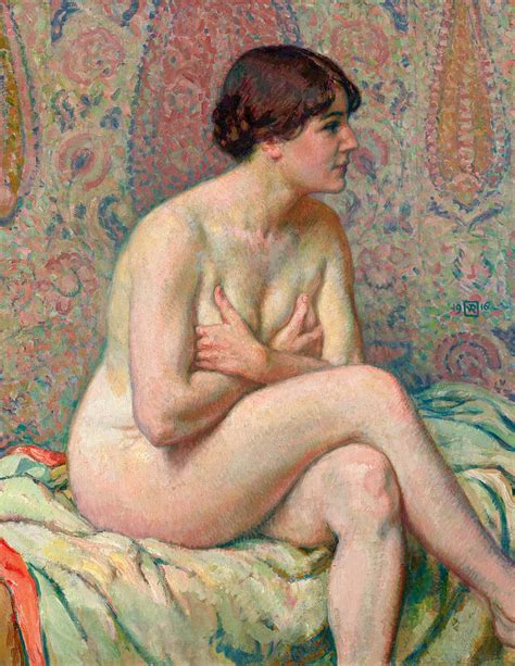 Seated Nude Maude Painting By Theo Van Rysselberghe