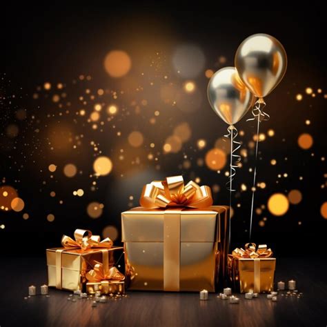 Premium Ai Image Christmas Gift Boxes With Shiny Lights Background Ai