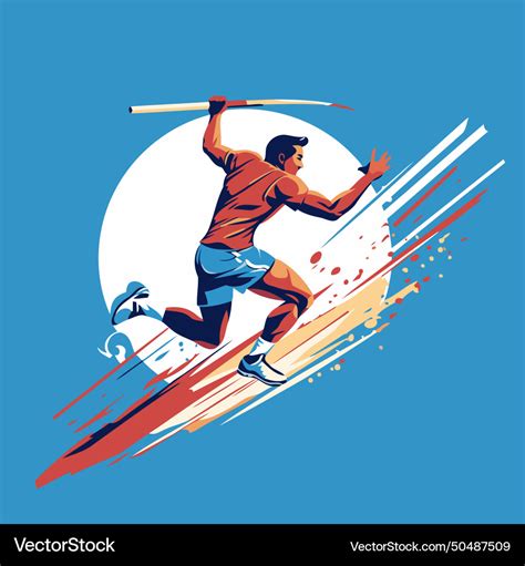 Cross country skiing athlete with skis Royalty Free Vector