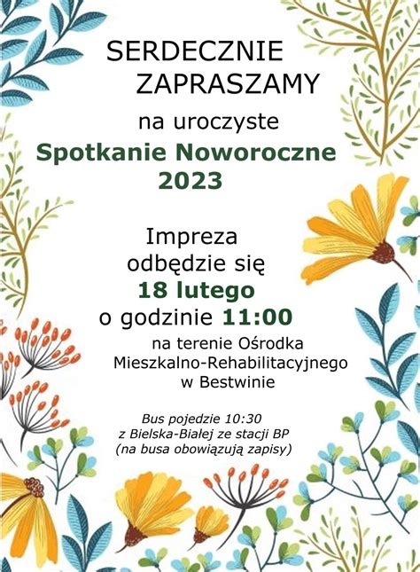 Spotkanie Noworoczne 2023 informacje uzupełniające Stowarzyszenie