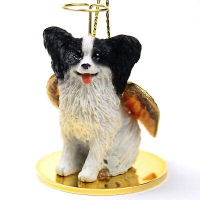 Papillon Ornament Angel Figurine Hand Painted Black White EBay