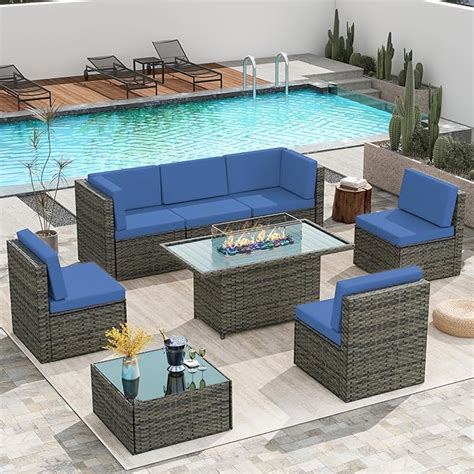 Amazon Uixe Outdoor Patio Furniture Sets With Propane Fire Pit