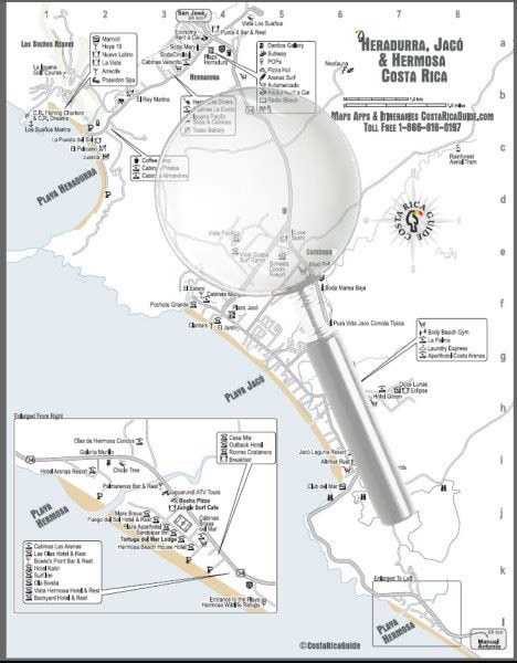 Jaco, Herradura, Hermosa – Free printable map download