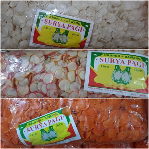 Jual Bal Kerupuk Krupuk Seblak Mentah Bawang Warna Kuning Putih Surya