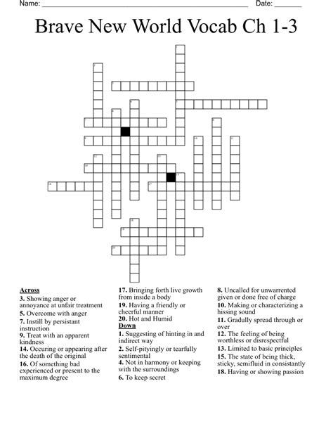 Brave New World Vocab Ch 1 3 Crossword WordMint