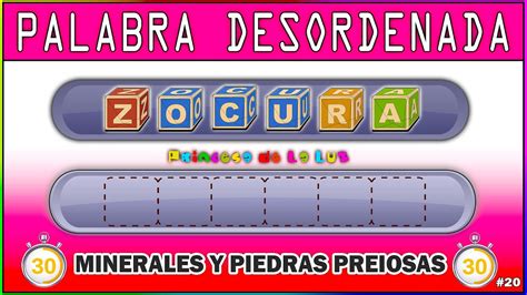 Ordenar Las Palabras Desordenadas Especial Minerales Juego