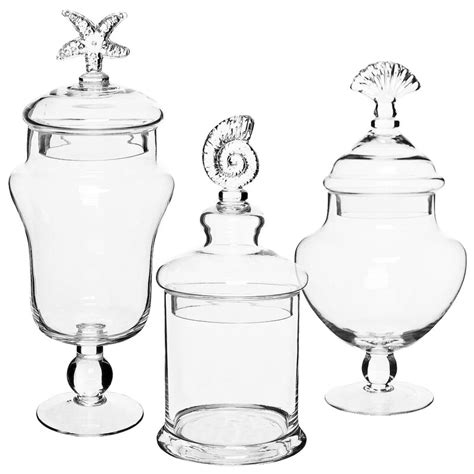 Rosecliff Heights 3 Piece Carnforth Clear Glass Apothecary Jar Set