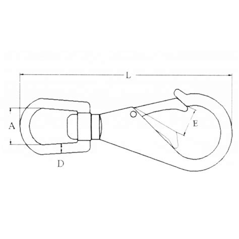 Moschettone Con Occhio Girevole Inox A Mm D Mm E Mm L Mm