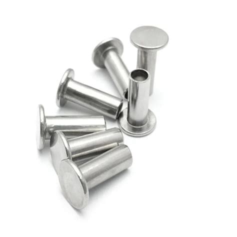 M M Stainless Steel Flat Head Semi Tubular Rivet Large Round Head