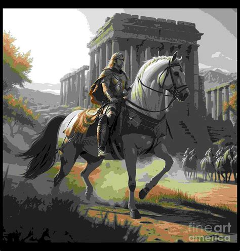 Alexander the Great on a White Horse Digital Art by Joseph Jackowski ...