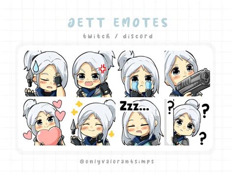 Cute Valorant Jett Emotes Twitch Discord Youtube Etsy Canada