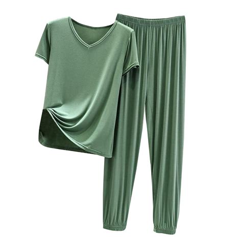 Iroinnid Sleepwear Sets For Women Two Pieces Pajamas Cozy Leisure Top And Oversized Pants Casual