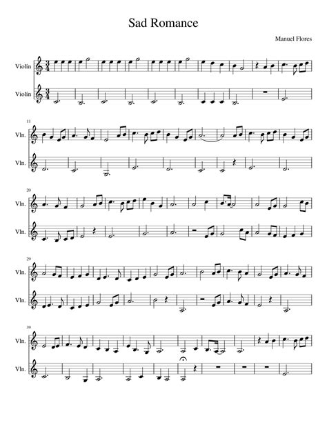 Sad Romance Sheet Music For Violin Download Free In Pdf Or Midi