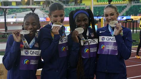 World Athletics Championships 2022 Us Women Take 4x100 Relay Gold