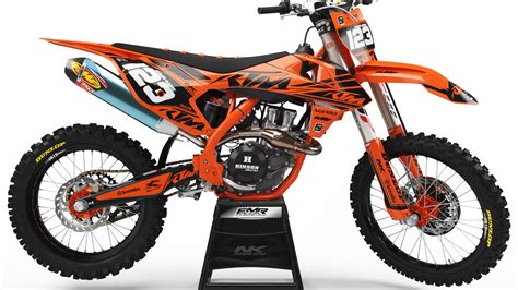 Custom Dirt Bike Graphics Kit Ktm Factory Neken Black Orange Ca C