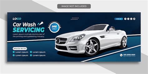 Premium Vector Car Wash Servicing Social Media Cover Banner Header