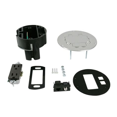 Legrand Wiremold Dual Service Floor Box Kit With 15 Amp Receptacle And